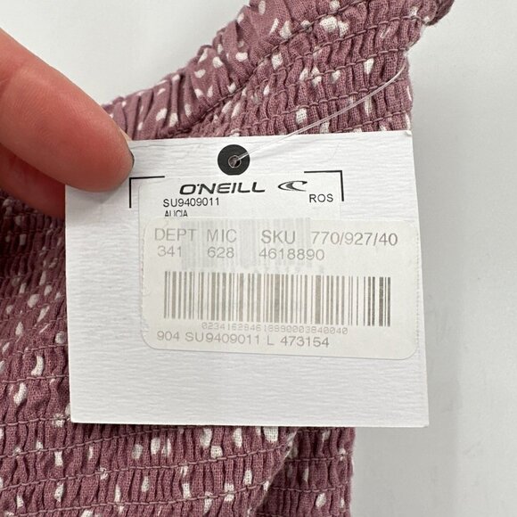 O'Neill Alicia Polka Dot Pink Smocked Strapless Wide Cropped Pants XS Jumpsuit - Picture 4 of 9